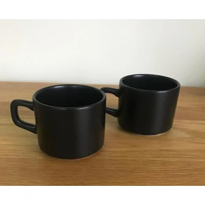 8 cm Stackable Çay/Nescafe Fincanı Siyah 2'li