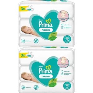 Islak Havlu Mendil Hassas Ciltler Için Bitki Bazlı Kokusuz (6'lı Set) (2 Paket x 3) 312 Yaprak