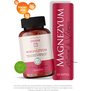 Magnezyum 3 lü Form (Bisglisinat, Sitrat, Malat) & Vitamin B2 , B3 , B6 - 60 Kapsül