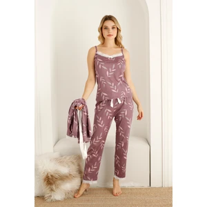 Sabahlıklı Dantel Detaylı Pegasus Kadın Pijama Takımı-Çeyizlik Takım- Geniş Beden Aralığı