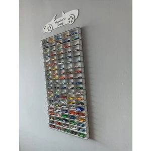 Cr Design Ahşap Araba Rafı 100'LÜ Dikey Beyaz Renk (Hotwheels ve Matcbox Arabaları Için Uygundur)