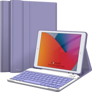 Apple iPad 9. Nesil 10.2 Inç Uyumlu Bluetooth Klavyeli Kılıf Standlı Kapaklı A2602-2604-A2603-A2605