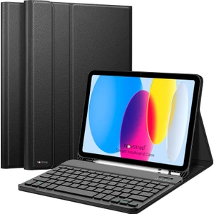 Novstrap Apple Ipad 10. Nesil 10.9 2022 Uyumlu Bluetooth Klavyeli Tablet Kılıfı Stand Kalem Bölmeli