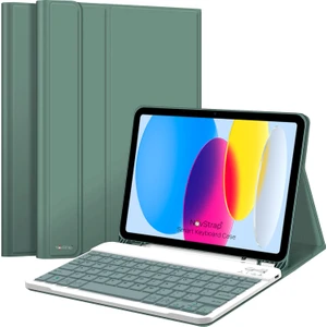 Novstrap Apple Ipad 10. Nesil 10.9 2022 Uyumlu Bluetooth Klavyeli Tablet Kılıfı Stand Kalem Bölmeli