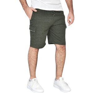 Winget Star Erkek Haki Iki Iplik %85 Pamuk %15 Polyester Rahat Kalıp  Günlük Kargo Cepli  Bermuda Şort