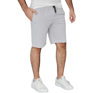 Winget Star Erkek Gri  Iki Iplik %85 Pamuk %15 Polyester Rahat Kalıp Günlük Bermuda Şort