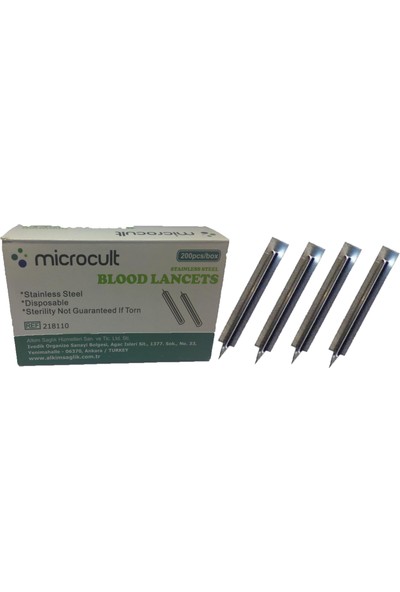 Microcult Steril Çelik Lanset 200 Adet