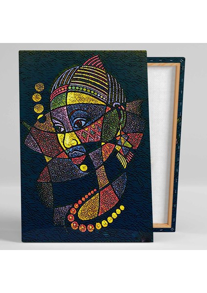Afrikalı Kadın Soyut Siyahi Sürrealizm Mısır Kolye Renkli Takı Kanvas Tablo fiyatları