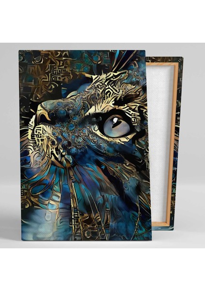 Altın Tüylü Kedi Modern Sanat Dekor Hayvan Kanvas Tablo