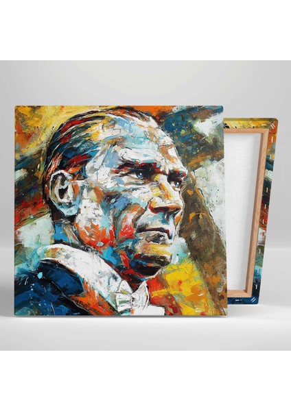 Mustafa Kemal Atatürk Karizma Bakışlı Portre Kanvas Tablo fiyatları