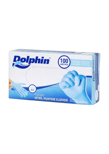 Pudrasız Mavi Nitril Eldiven Orta (M) - 100 Adet