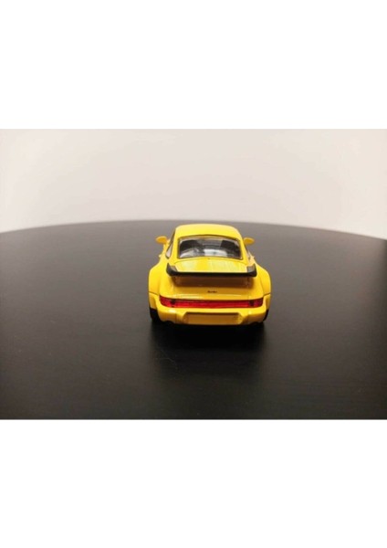 1:36 Porsche 911 Turbo Diecast Çek Bırak Model Araba (Sarı) modelleri
