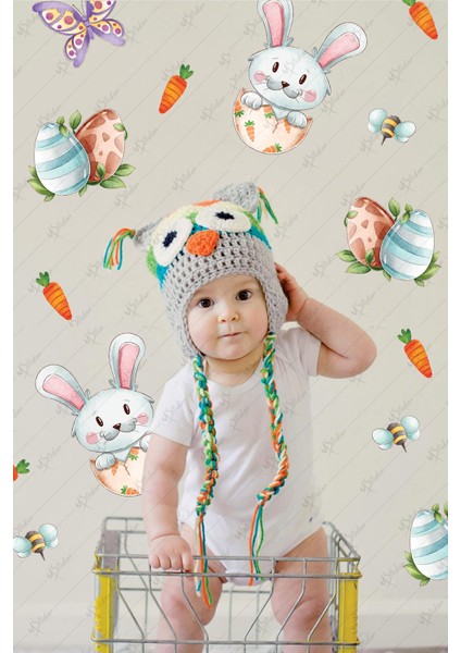 Sevimli Tavşan, Yumurta ve Bahar Figürleri Sticker Seti, Paskalya Tavşanı Sticker Seti fiyatları