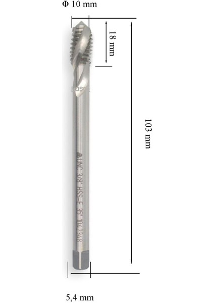 Unc 3/8" Helis Makine Kılavuzu Hsse Dın 2183/C fiyatları