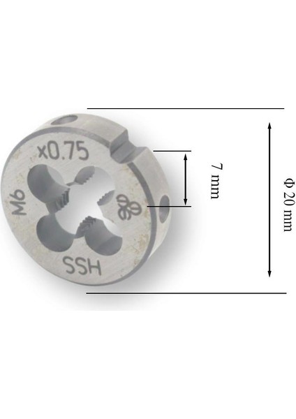 M6 x 0.75 Pafta Ince Vidalı Hss Dın 223/B
