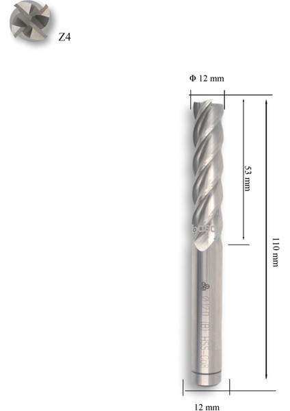 12 mm Uzun Parmak Freze Hss-Co8 Dın 844/B-N fiyatları