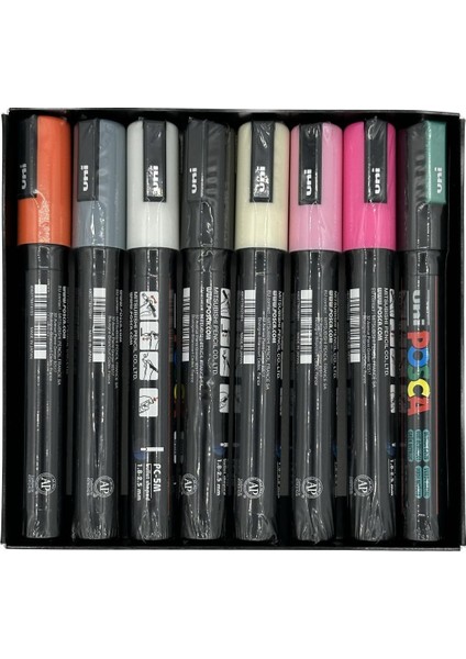 Uni Poster Markörü Posca Pc-5m/7+1 Karışık Renkler 8 Adet