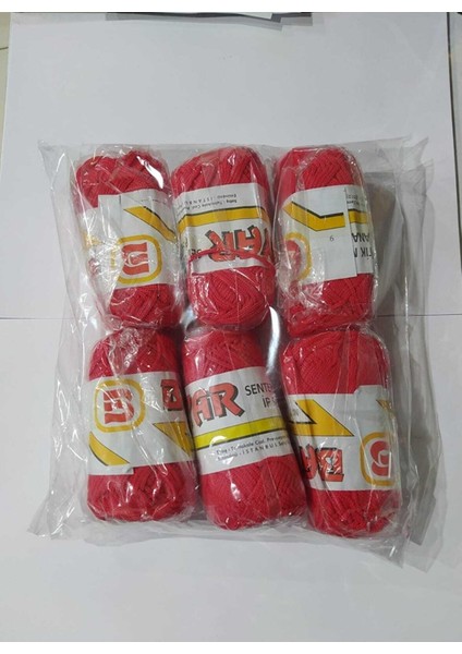 Makrome Ipi 6'lı-Kırmızı