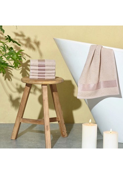 Honey %100 Pamuk 6'lı El Havlusu Seti 30x50 cm Bej