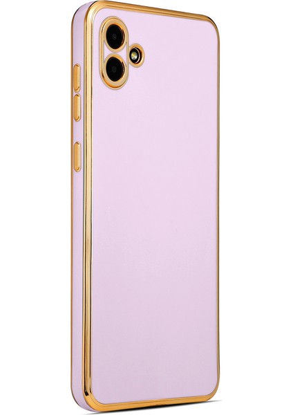 Samsung Galaxy A04 Kılıf Bark Parlak Kenarlı Kamera Korumalı Silikon + Ekran Koruyucu