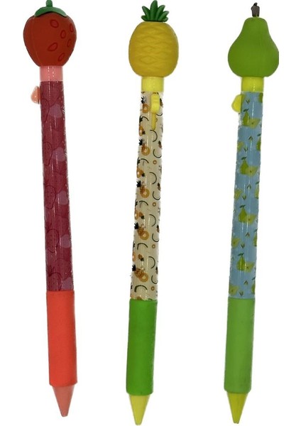 Versatil Kalem Basmalı Çilek Armut Ananas 0.7mm 3 Adet