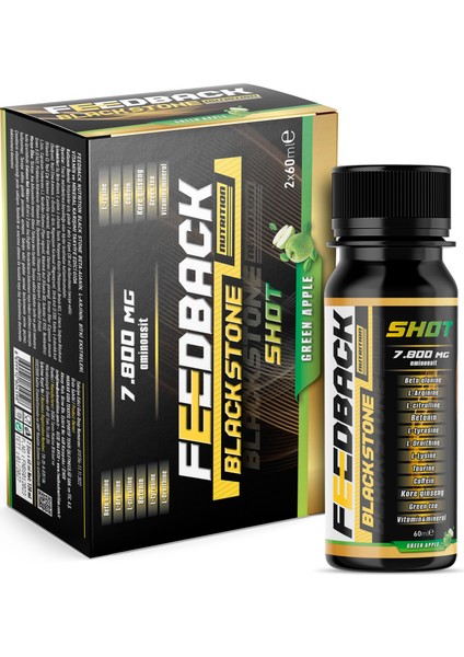 Black Stone Pre-Workout 60 Ml*2 Shot 4 Servis Yeşil Elma Aromalı Deneme Paketi