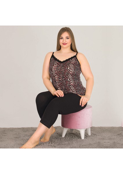 Lady Büyük Beden Askılı Kapri Pijama Takımı 10560 fiyatları