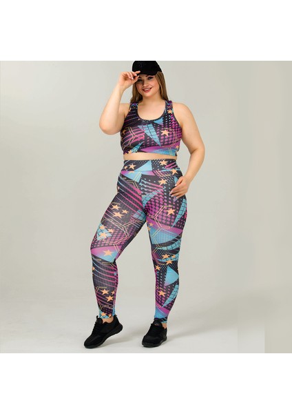 Lady Büyük Beden Crop Sporcu Takımı 1502