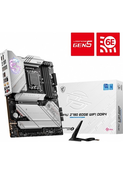 MB MPG Z790 EDGE WIFI SOKET 1700 DDR5 7200MHZ(OC) PCI-E Gen5 M.2 USB3.2 DP HDMI 1x2.5G LAN WI-FI 6E ATX Anakart