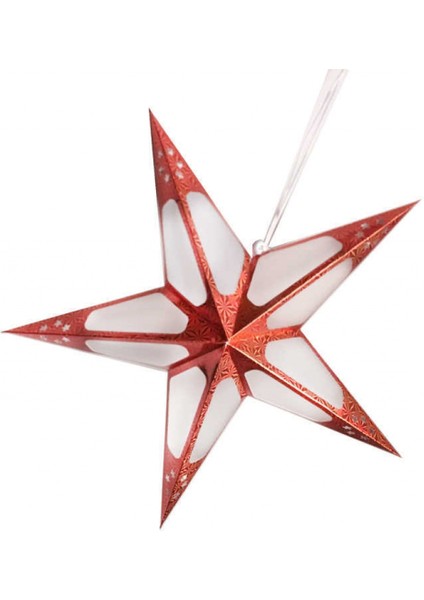 Yıldız Karton Katlanan Hologramlı Kırmızı 60 cm