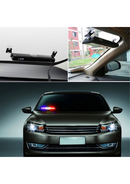 Kumandalı Polis Çakarı Cam Içi Vantuzlu 9 LED Kırmızı Mavi Beyaz Çakmaklık Girişli Ön Arka Cam fırsatları