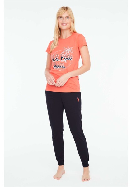 Kadın Mercan Yuvarlak Yaka Pijama Takımı 16878