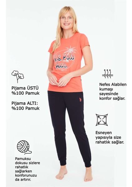 Kadın Mercan Yuvarlak Yaka Pijama Takımı 16878 fırsatları