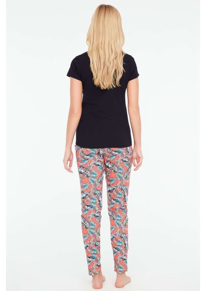 kadın yuvarlak yaka pijama takım us0116913 modelleri