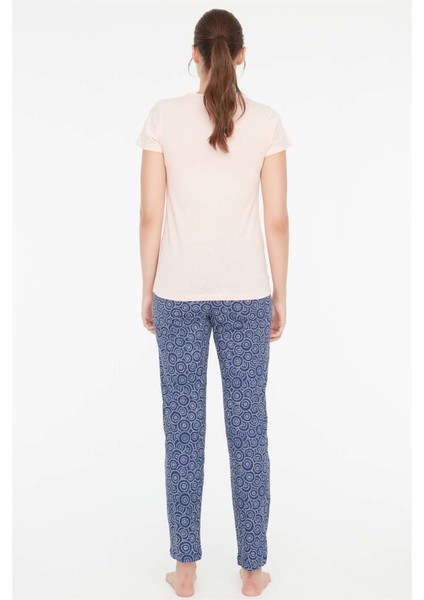 - Kadın Pudra Patlı Pijama Takımı 3882
