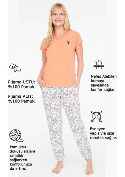 Kadın Kiremit V -Yaka Pijama Takımı 16920 fırsatları