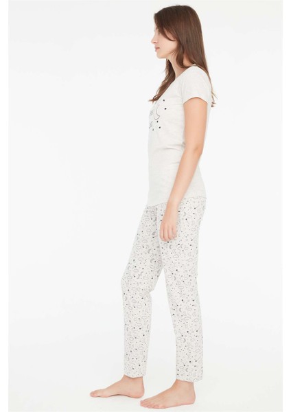 - Kadın Bej Melanj Yuvarlak Yaka Pijama Takımı 3867 fiyatları