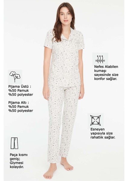 - Kadın Bej Melanj Yuvarlak Yaka Pijama Takımı 3867 fırsatları