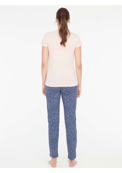 - Kadın Pudra Battal Pijama Takımı 3887