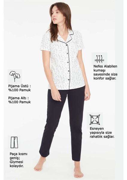 - Kadın Lacivert Boydan Patlı Pijama Takımı 3874 fırsatları