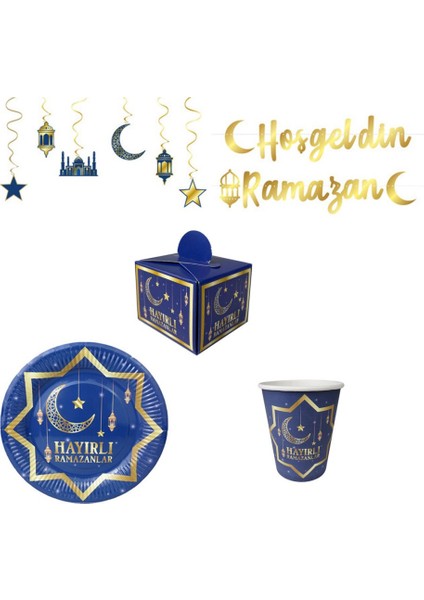 Ramazan Süsleri Set Hayırlı Ramazan 16 Kişilik Sofra ve Süsleme Seti Lokumluklu