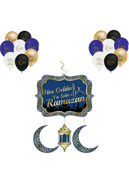 Ramazan Süsleri Set 20 Adet Ramazan Balon ve Hoşgeldin Şehri Ramazan Set