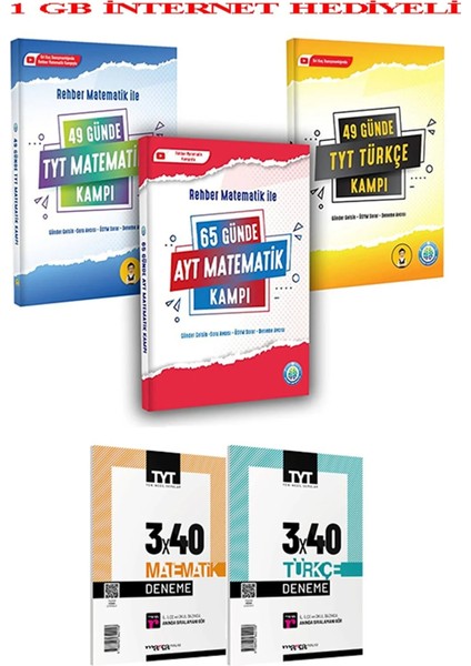2025 TYT 49 Günde Matematik Türkçe ve 65 Günde AYT Matematik Kampı Soru Bankası -2 Deneme T