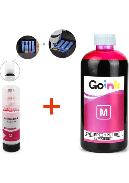 Epson L5590 103 Mürekkep 500 ml Kırmızı +70 ml (Muadil)