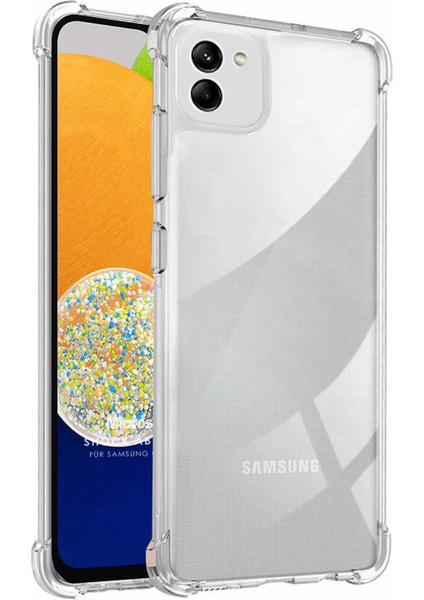 Samsung Galaxy A03 Kılıf Shock Absorbing Şeffaf