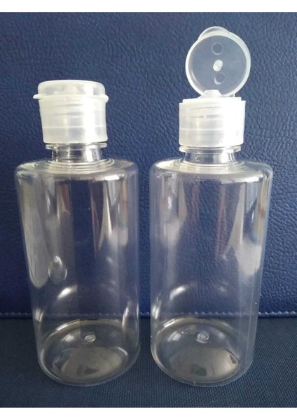 100 Adet 100 ml Şeffaf Fliptop Kapaklı Plastik Pet Likit Dezenfektan Kozmetik Şişesi