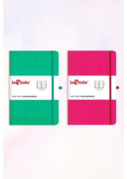 Le Color 2'li Rec Note Defter Seti 13X21 Yeşil Desenli &pembe