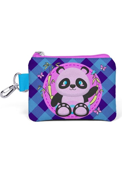 Kids Açık Pembe Mor Pandalı Bozuk Para Çantası 21759