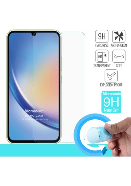 Samsung Galaxy A34 Nano Glass Cam Ekran Koruyucu