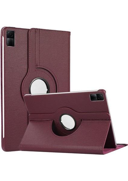 Xiaomi Redmi Pad Kılıf 360 Dönerli Stand Deri Mor